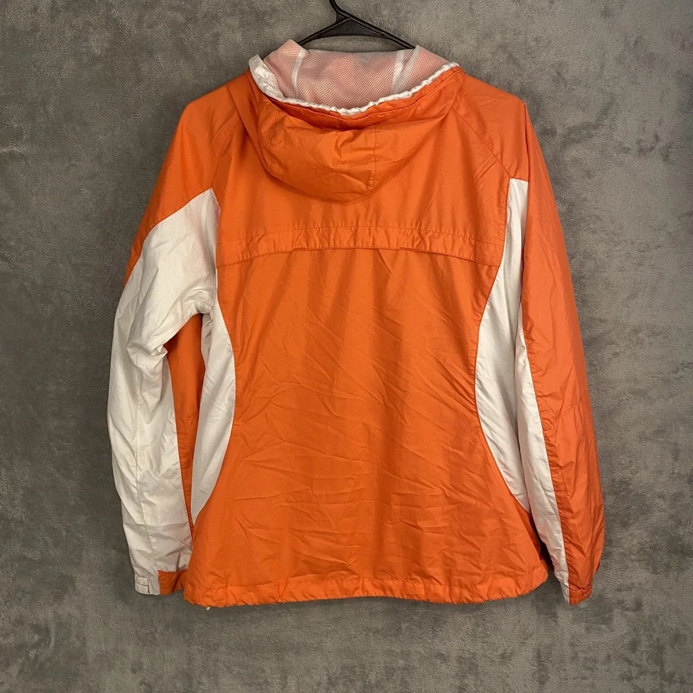 Columbia Mens L Windbreaker Orange Hooded Jacket